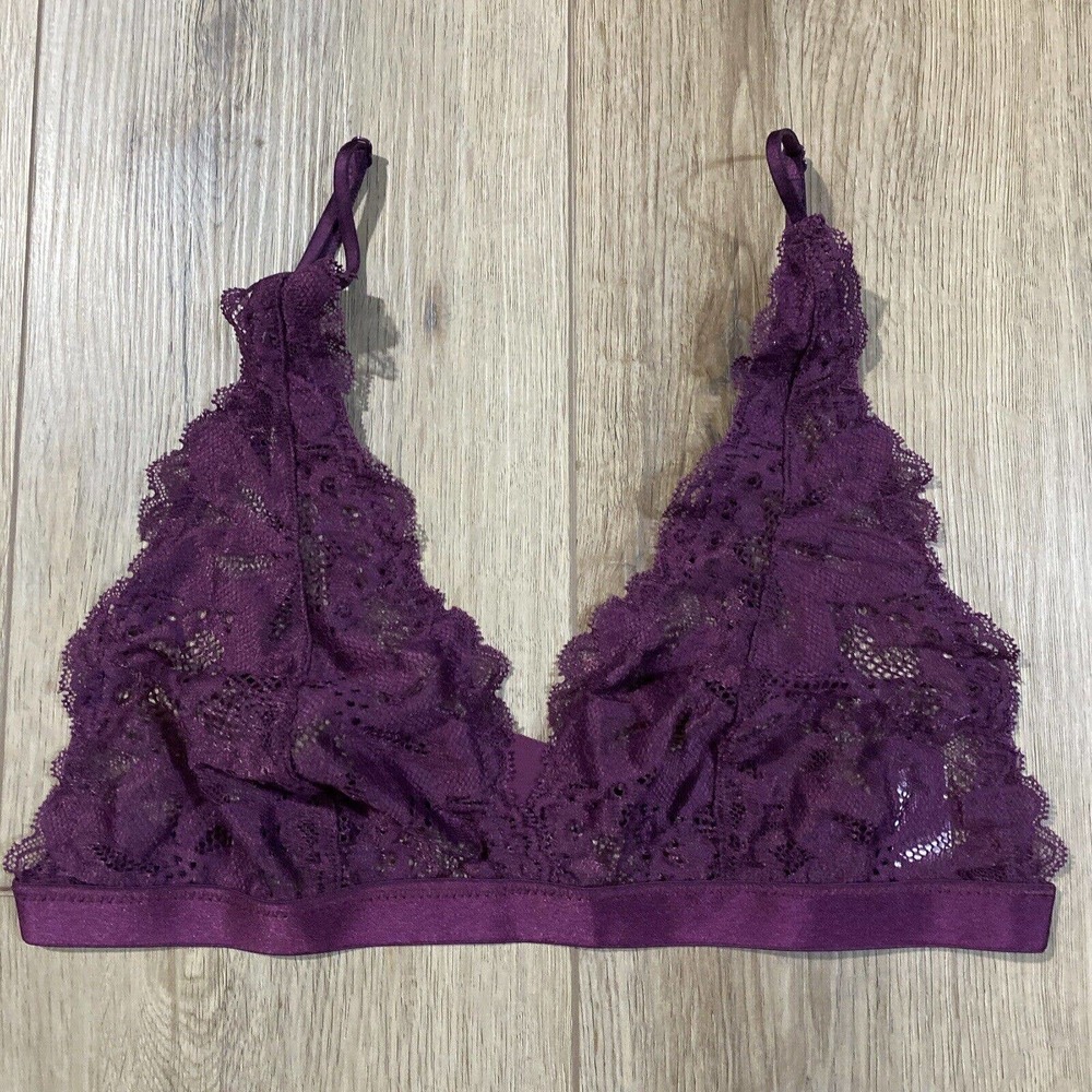 Parade Perfect Lace Triangle Bralette Size M Violet